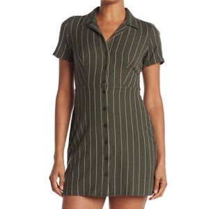 Obey Striped Mini Shirt Dress